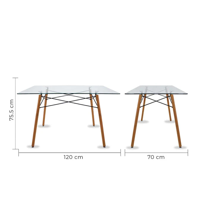 Comedor Mesa Oslo Cristal T5