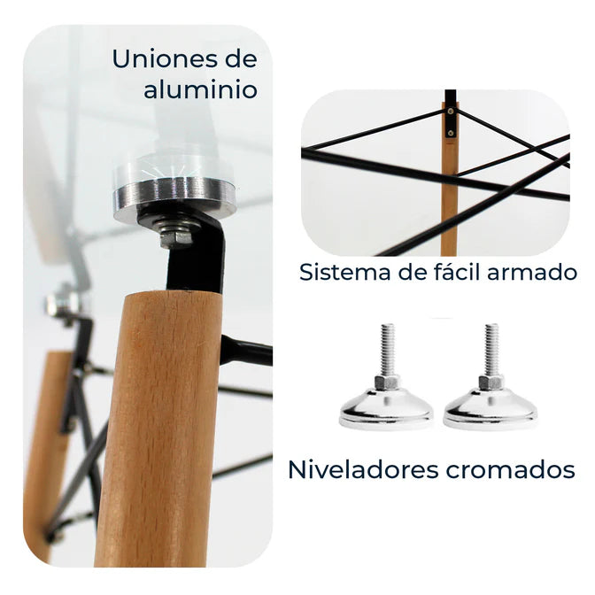 Comedor Mesa Oslo Cristal T5